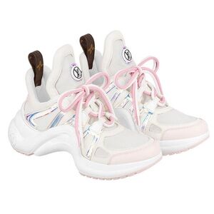 LOUIS VUITTON Archlight Monogram Calfskin Chunky Sneaker White Pink Holographic